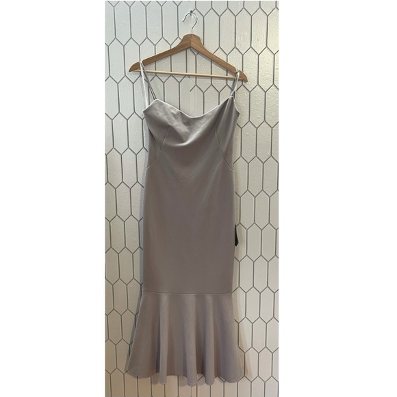 KATIE MAY Twirl Sleeveless Drape Back Dress in Dove Size Small - Picture 3 of 8